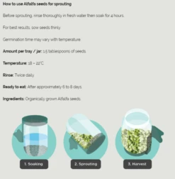Alfalfa Organic Sprouting Seeds 100g -GEAR AID Shop 000500 2
