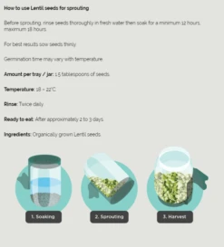 Lentils Organic Sprouting Seeds 100g