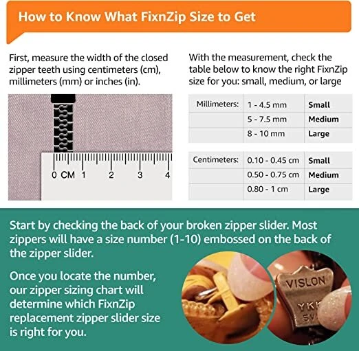 CLEARANCE Instant Zipper Repair Medium Nickel 8 CLEARANCE Instant Zipper Repair Medium Nickel - Image 6