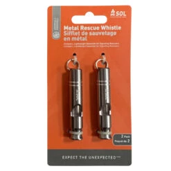 SOL Metal Rescue Whistle 2pk -GEAR AID Shop 0140 0014 2