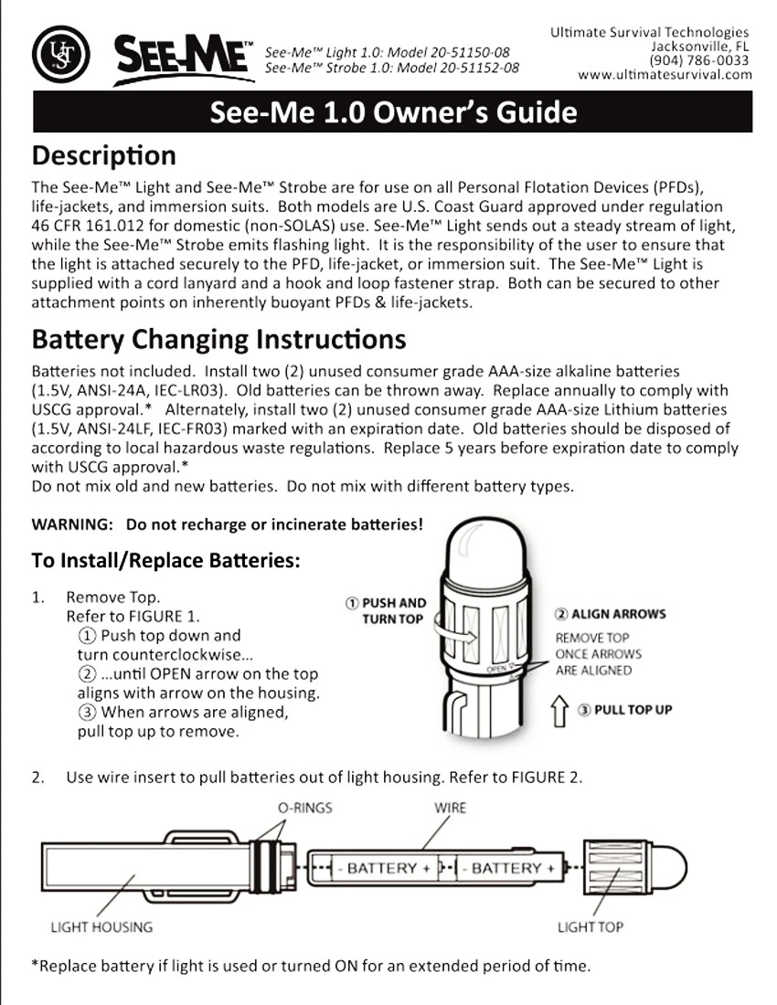 UST See-Me 1.0 Orange LED Waterproof Light 5 UST See-Me 1.0 Orange LED Waterproof Light - Image 3