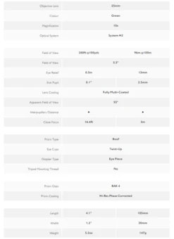 Hawke Nature-Trek 10x25 Monocular Green -GEAR AID Shop 35211 1