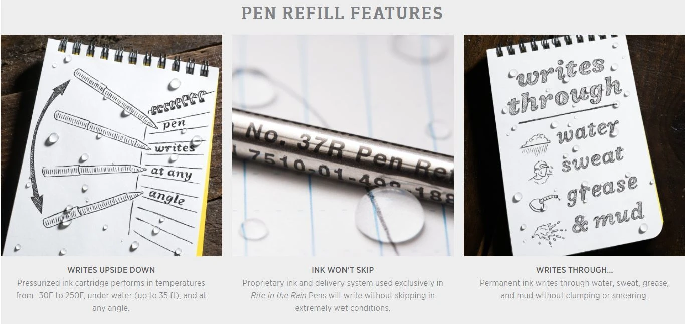 Rite In The Rain 37R Pen Refill BLACK 4 Rite In The Rain 37R Pen Refill BLACK - Image 2