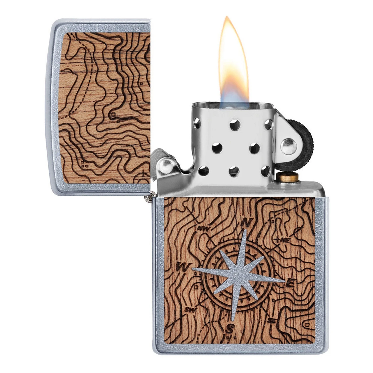 Zippo Woodchuck Compass Street Chrome Lighter 7 Zippo Woodchuck Compass Street Chrome Lighter - Image 5