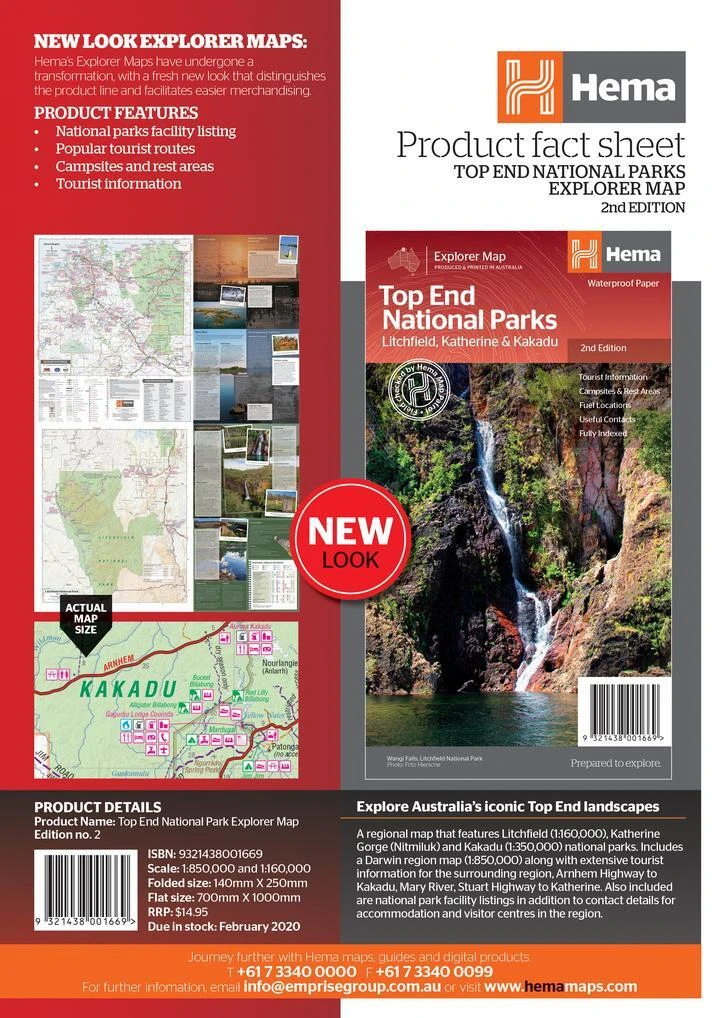 Hema Top End National Parks Map Litchfield, Katherine & Kakadu 5 Hema Top End National Parks Map Litchfield, Katherine & Kakadu - Image 3