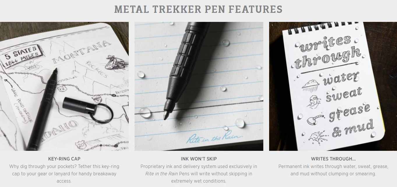 Rite In The Rain All Weather Metal Trekker Pen 4 Rite In The Rain All Weather Metal Trekker Pen - Image 2