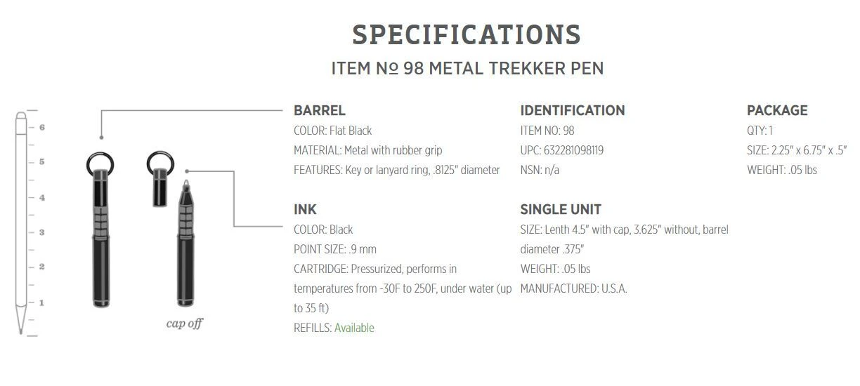 Rite In The Rain All Weather Metal Trekker Pen 5 Rite In The Rain All Weather Metal Trekker Pen - Image 3