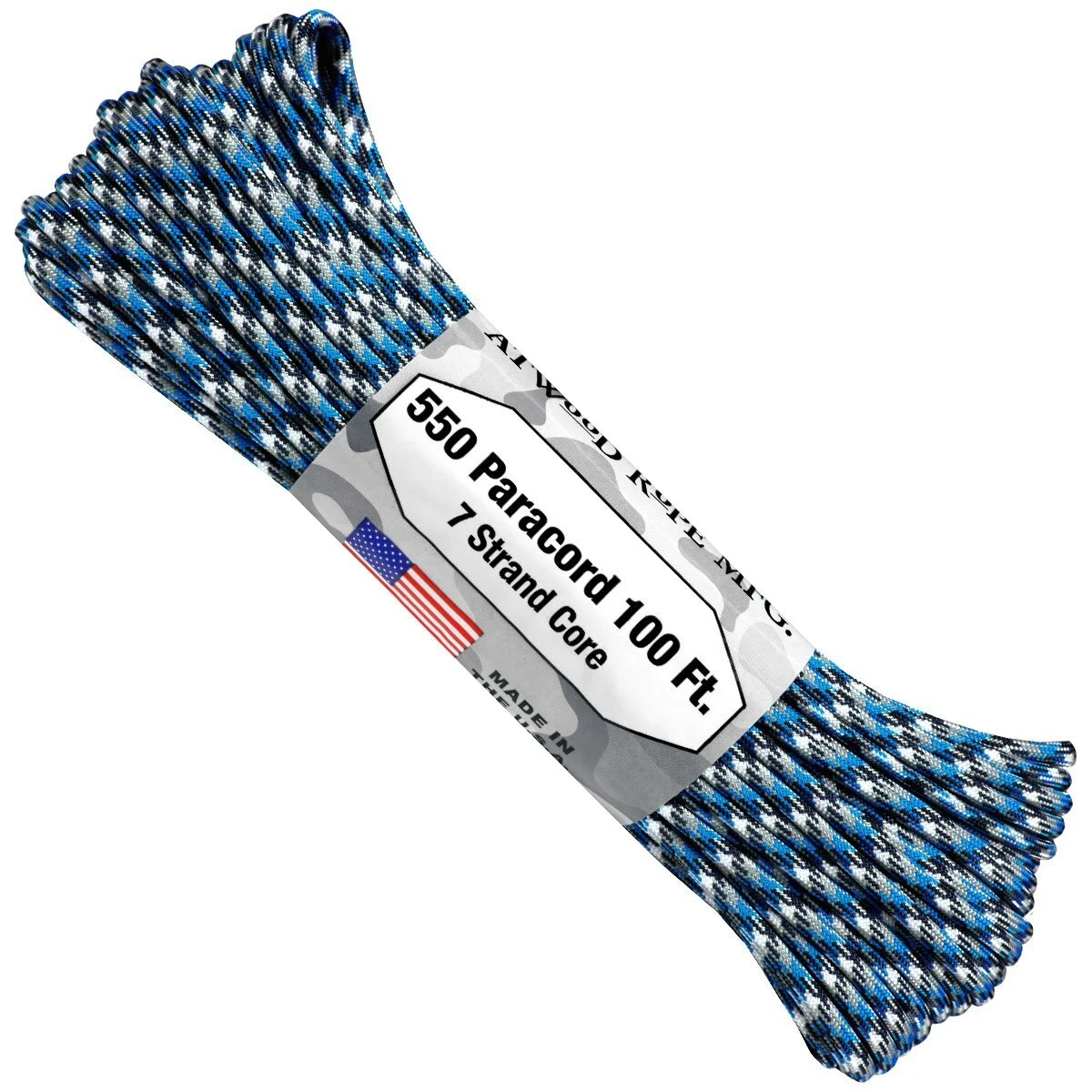 Paracord "Blue Camo" 550 7 Strand (100ft) MADE IN USA 3 Paracord "Blue Camo" 550 7 Strand (100ft) MADE IN USA