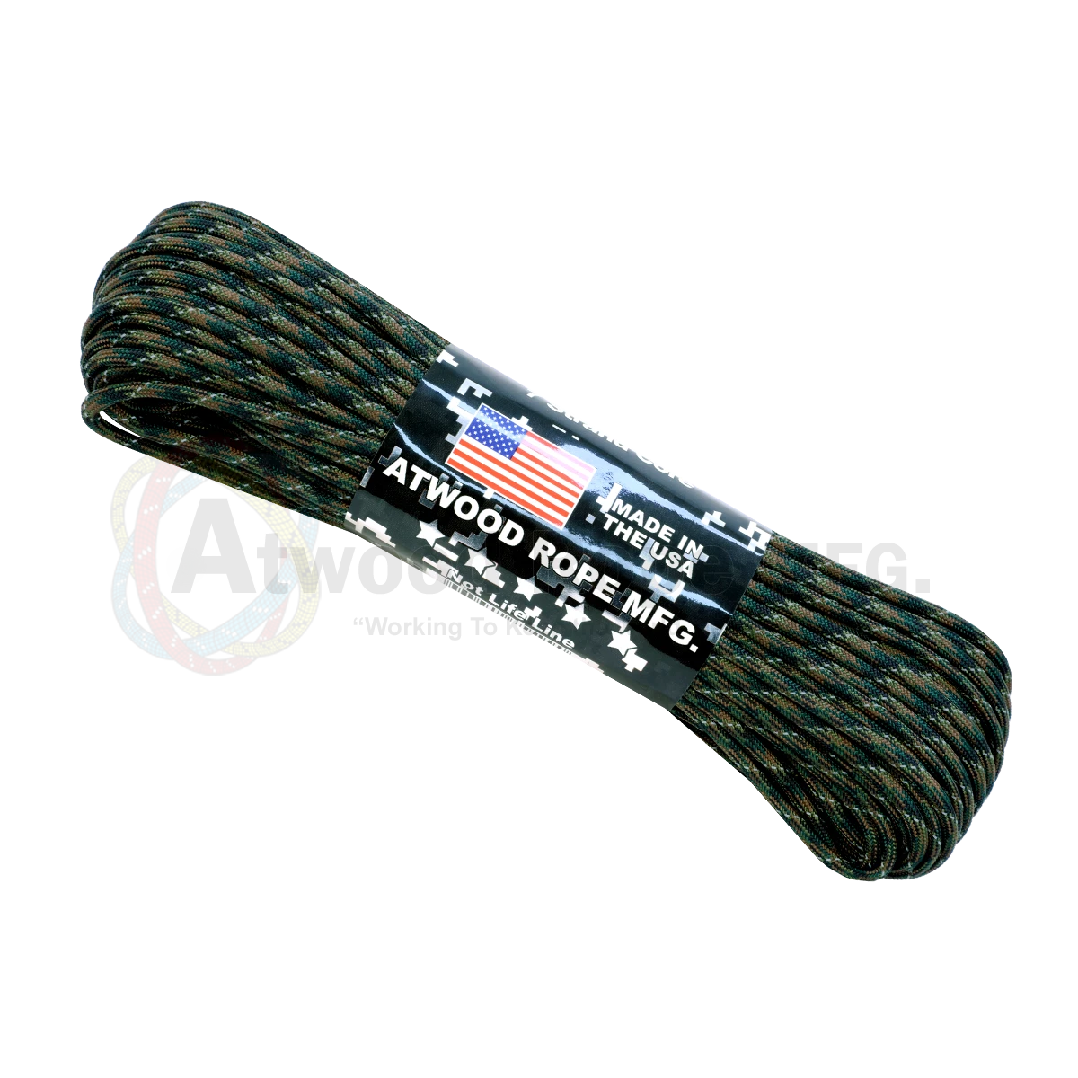 Paracord "Reflective Woodland Camo" 550 7 Strand (100ft) MADE IN USA 3 Paracord "Reflective Woodland Camo" 550 7 Strand (100ft) MADE IN USA