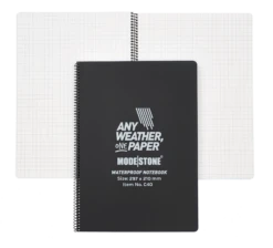 CLEARANCE A4 Side Spiral Black Waterproof Notepad A4 210x297mm 50 Sheets