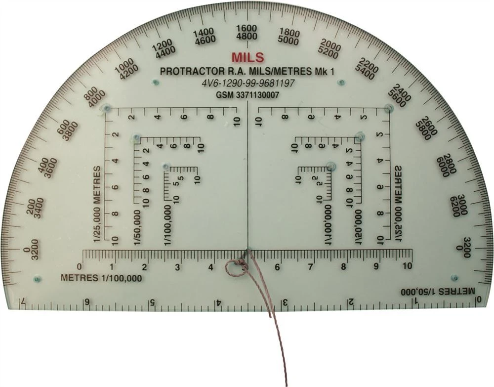 NATO Accurate 6" RA Mils Map Reading Protractor 3 NATO Accurate 6" RA Mils Map Reading Protractor