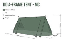 DD Hammocks A-Frame Tent (Multicam) 2 Person -GEAR AID Shop DDA FrameTent MC 4