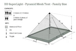 DD SuperLight Pyramid Tent Mesh Family Size -GEAR AID Shop DDSLPyramidMeshTentFamily 3