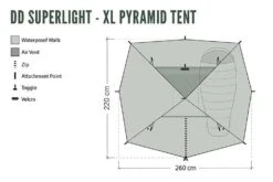 DD SuperLight XL Pyramid Tent & XL Pyramid Mesh Tent Combo (2 Person) -GEAR AID Shop DDSLXLPyramidCombo2per 2