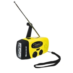 Dynamo Solar Hand Crank AM FM Radio & Power Bank & LED Flashlight - Yellow
