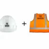 Fire Warden Hard Hat & Orange Hi-Vis Vest Combo Pack -GEAR AID Shop FWARDENHVCOMBO01