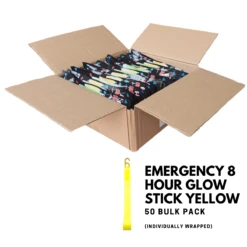 Emergency 8 Hour Glow Stick Yellow 50 Pack -GEAR AID Shop GlowYellow8hr50pk 1