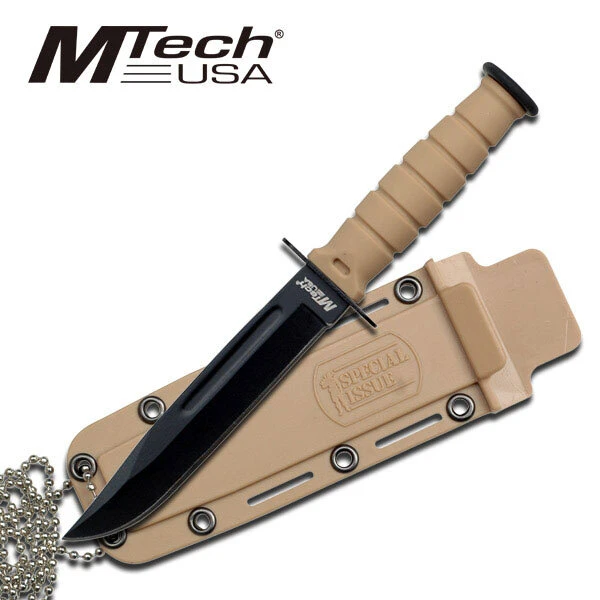 MTech Neck Knife Special Issue Tactical Knife Tan 3 MTech Neck Knife Special Issue Tactical Knife Tan