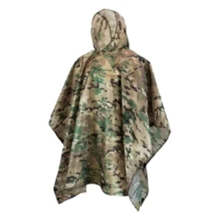 Waterproof Poncho Ripstop Hooded Multicam