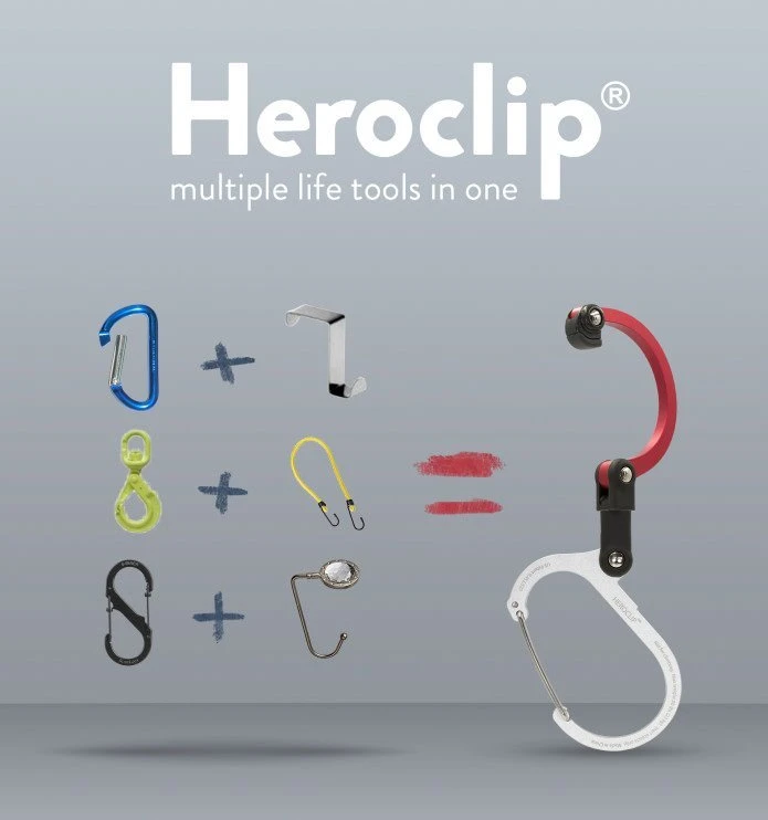 Stealth Black Heroclip 3-in-1 Clip, Swivel, Hook Carabiner (Medium) 4 Stealth Black Heroclip 3-in-1 Clip, Swivel, Hook Carabiner (Medium) - Image 2