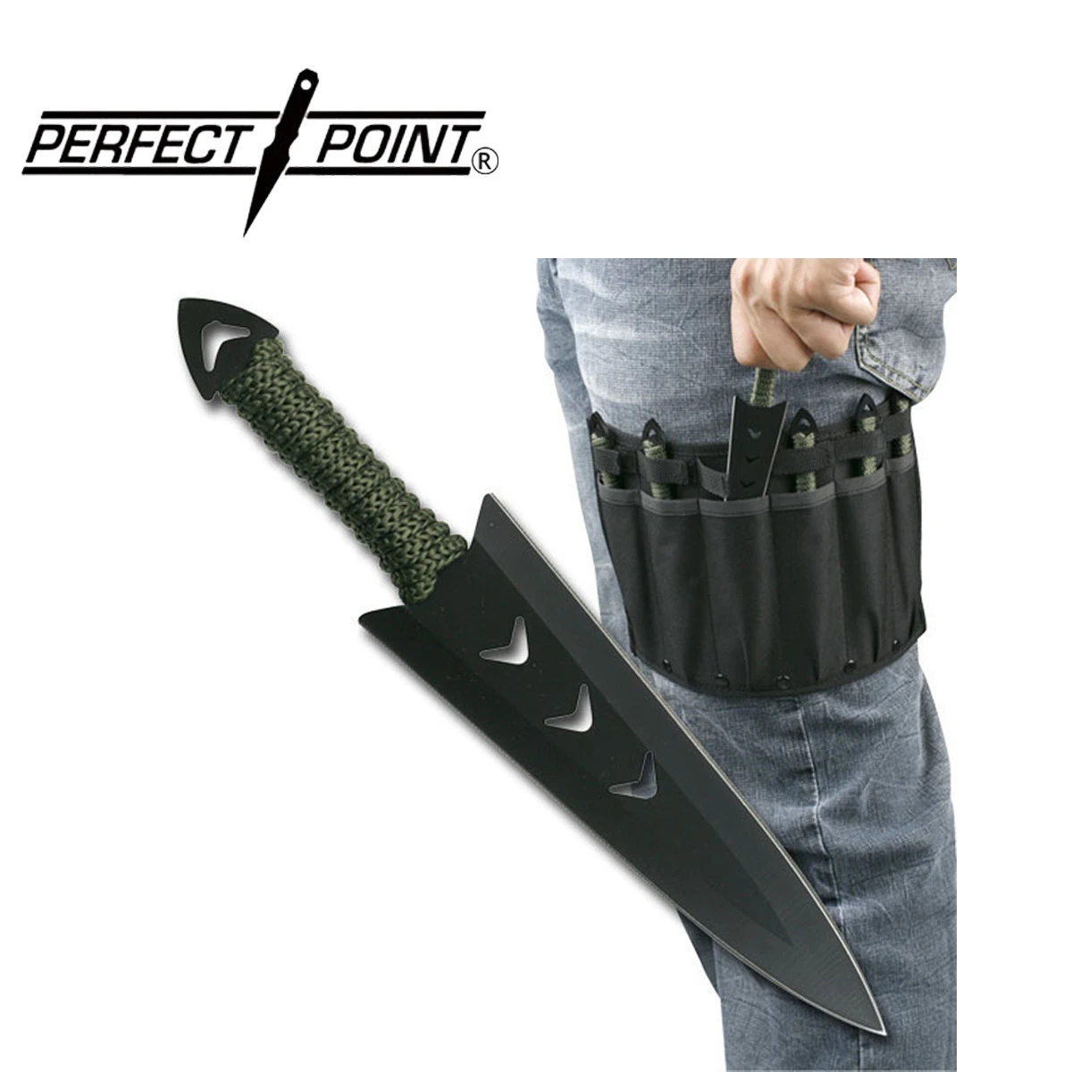 Cord Wrapped Throwing Knives - 6pc Set 3 Cord Wrapped Throwing Knives - 6pc Set