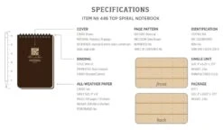 Rite In The Rain No. 446 All Weather Notebook 4x6" Brown -GEAR AID Shop RITR 446 2