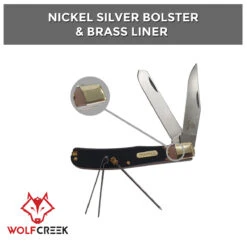 Wolf Creek 2 Blade Trapper Folding Knife With Pouch -GEAR AID Shop WC 8973 WP 2